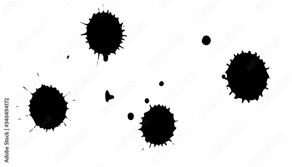 Black ink splashes. Royalty high-quality free best stock photo image of black blots and ink splashes isolated on white background. Grunge splatter, paint splashes, liquid stains, abstract ink drops Black ink splashes. Royalty high-quality free best stock photo image of black blots and ink splashes isolated on white background. Grunge splatter, paint splashes, liquid stains, abstract ink drops