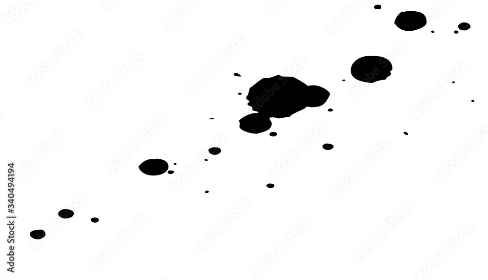 Fototapeta premium Black ink splashes. Royalty high-quality free best stock photo image of black blots and ink splashes isolated on white background. Grunge splatter, paint splashes, liquid stains, abstract ink drops