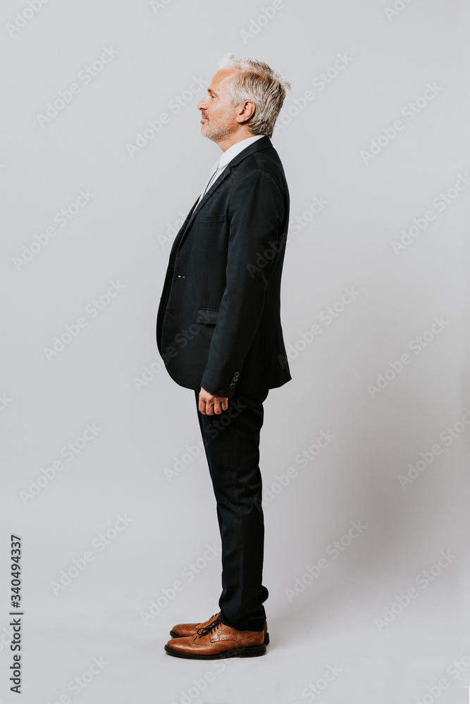 Senior businessman full body side portrait Senior businessman full body side portrait