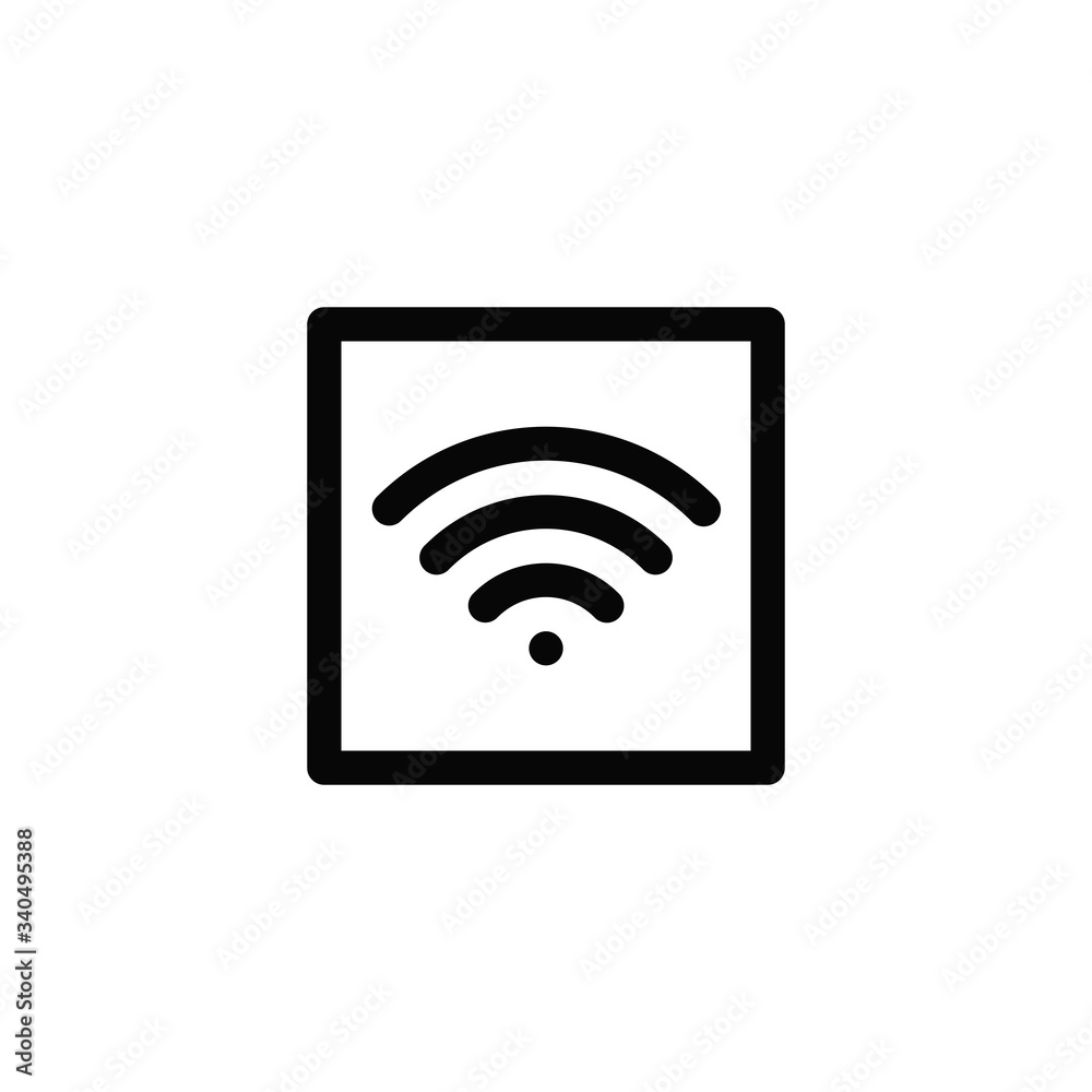 Hotspot Wifi Icon, isolated on white. User Interface Outline Icon.
Hotspot Wifi Icon, isolated on white. User Interface Outline Icon.