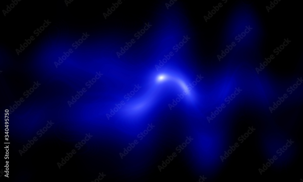 Bright light blue neon glow flux effect wave. Dynamic motion	