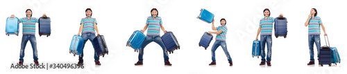 Travel vacation concept with luggage on white © Elnur