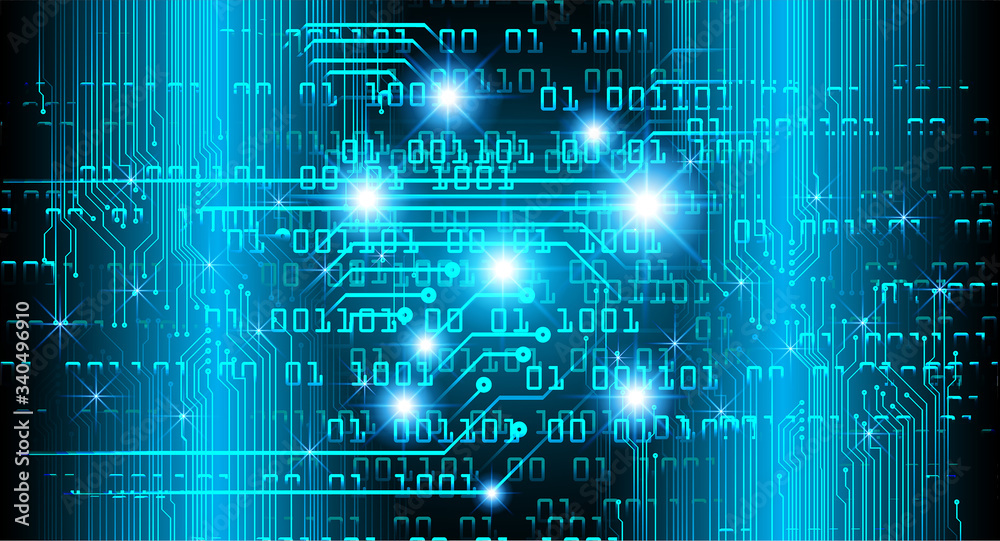 Blue cyber circuit future technology concept background Blue cyber circuit future technology concept background