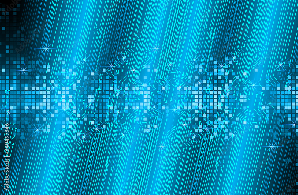 Blue cyber circuit future technology concept background Blue cyber circuit future technology concept background