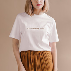 White plain tee mockup