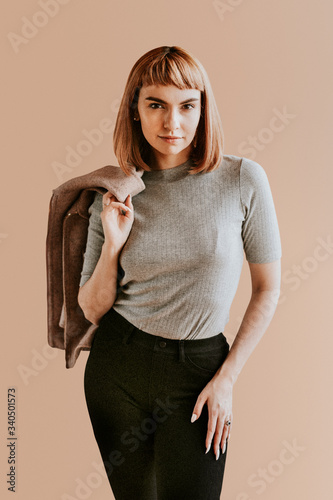 Plakat Beautiful model posing in a studio