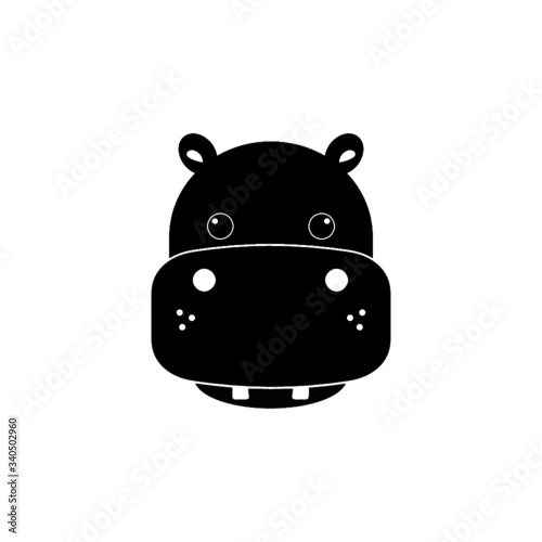 Head Hippo icon animal isolated on white background