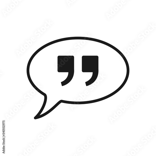 quote icon in trendy flat design