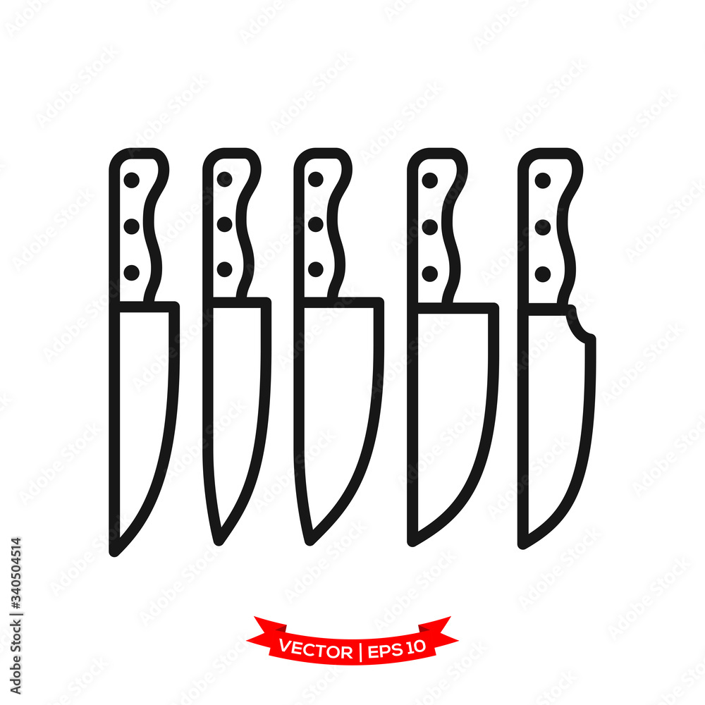 knife icon vector logo template, chef knife vector icon, kitchen utensil icon