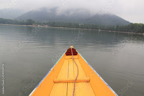 walked a colored boat on Dal Lake in Srinagar. India