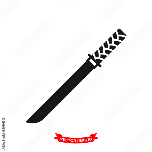 samurai sword icon vector logo template, katana vector icon