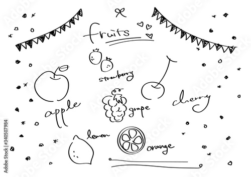 ラフな手描きフルーツ