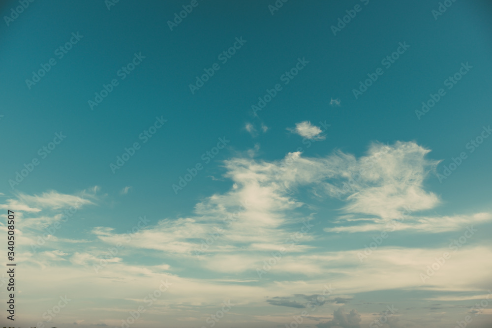 Nature of sky with cloudscape in summer. environment and weather background. vintage color tone effect.