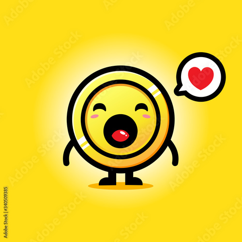 Vector design of a coin mascot evaporating