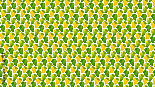 mango ripe and raw mango for background, mango pattern yellow green for illustration, clip art mango fruit pattern for wallpaper