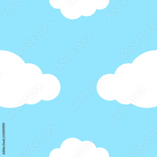 cute clouds seamless on pastel square blue color background, soft blue pastel with cloud cute and beautiful, white cloud on pastel colors blue theme for wallpaper pattern, blue soft and clouds cartoon