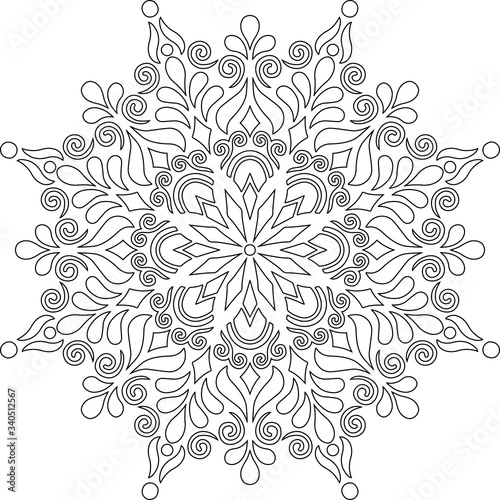 Figure mandala for coloring doodles sketch