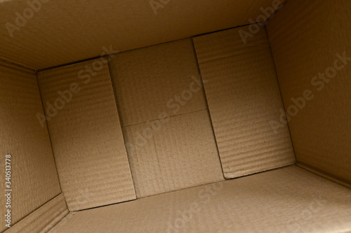 empty inside brown box carton paper package open packing