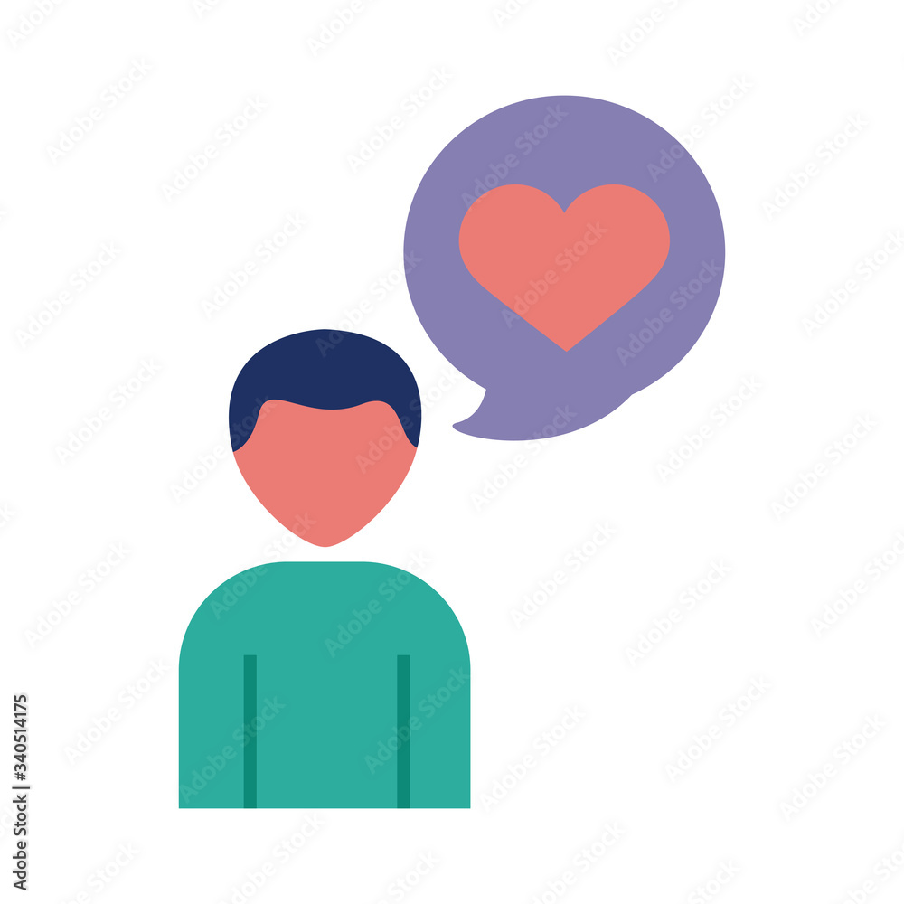 human figure with speech bubble and heart solidarity flat and fill human figure with speech bubble and heart solidarity flat and fill