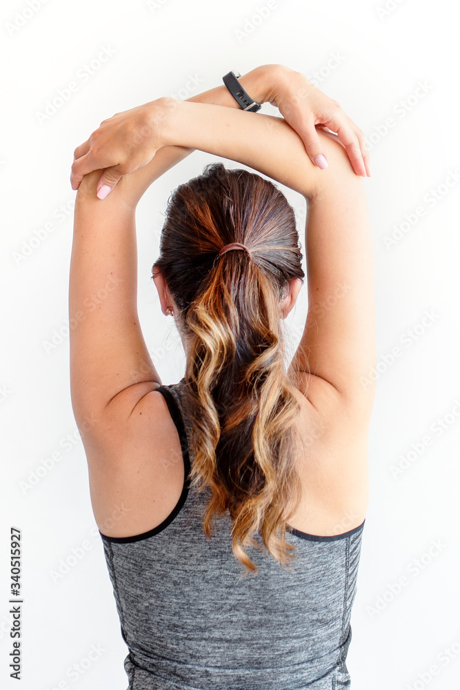 Naklejka premium Fit woman stretching