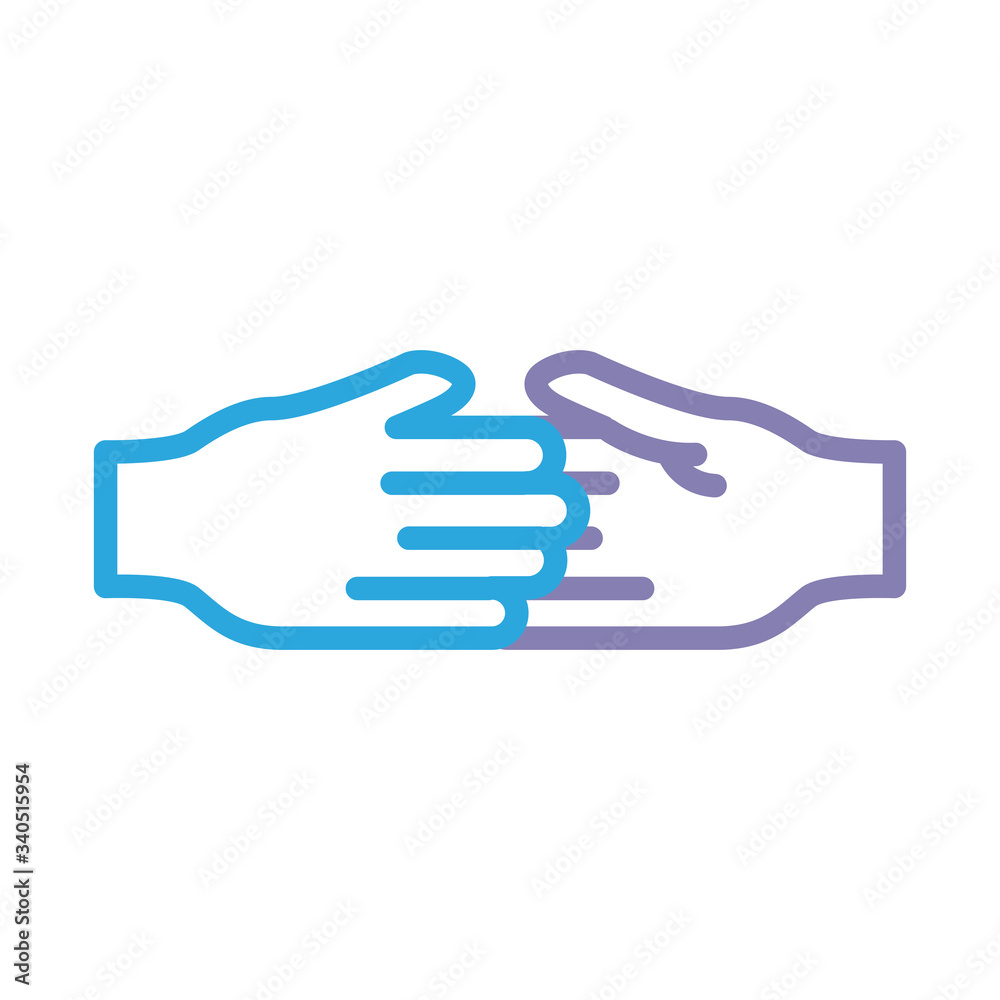 handshake solidarity line style icon