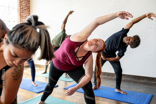 Beginners yoga class photo