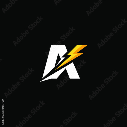 Initial Letter IX with Lightning