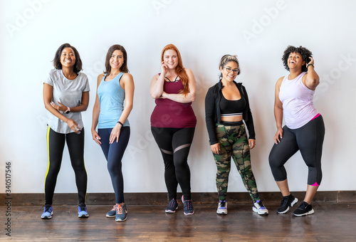 Diverse womens fitness class