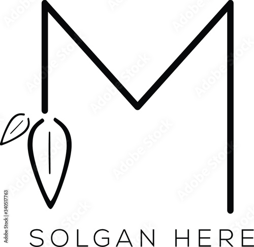 A vector illustration of an abstract letter M