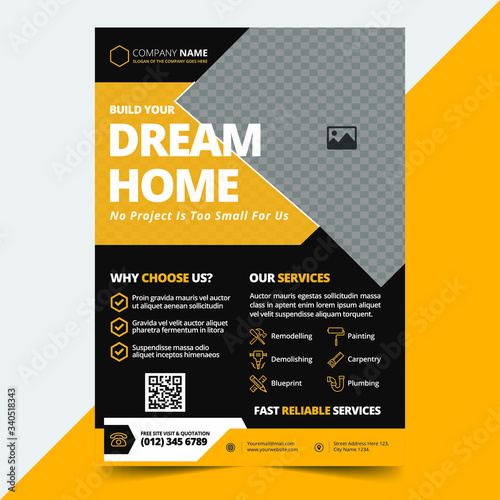 Construction Renovation Flyer Template Design