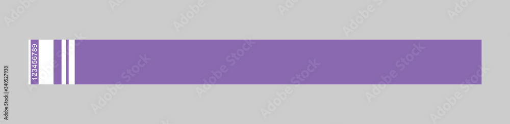Bracelet or wristband blank, empty vector paper id isolated on dark background