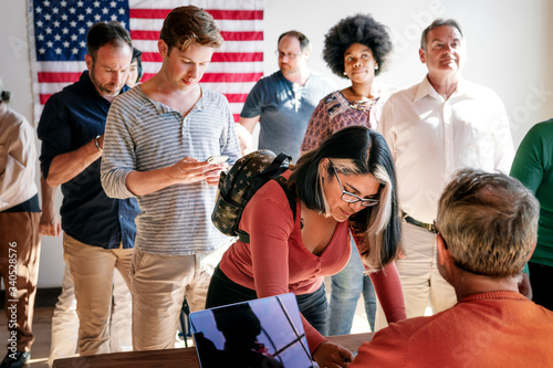 Diverse voters at USA election