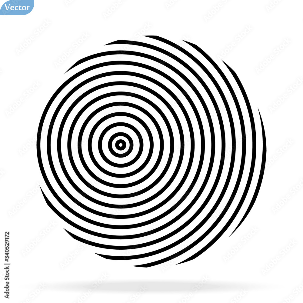 Hypnotic Fascinating Abstract Image. Vector Illustration. Geometric optical illusion. Element for graphic web design. Template for print, textile, wrapping, decoration