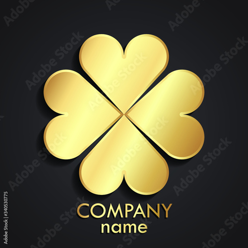 clover 3d golden logo