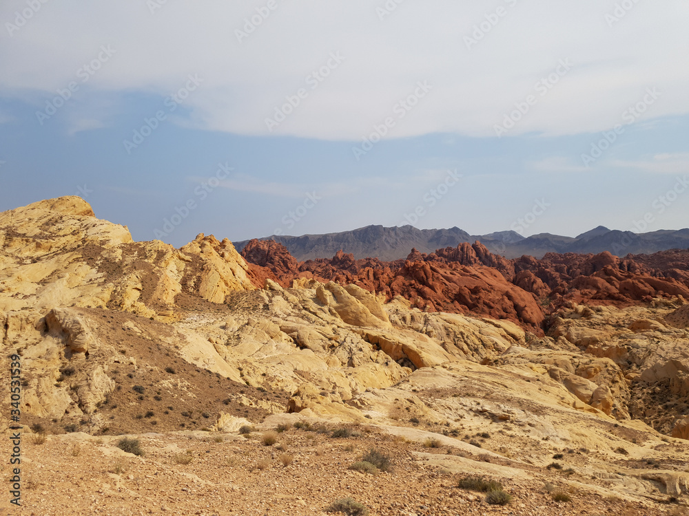 Yellow and Red Mountains in California's Death Valley