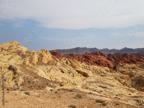 Yellow and Red Mountains in California's Death Valley