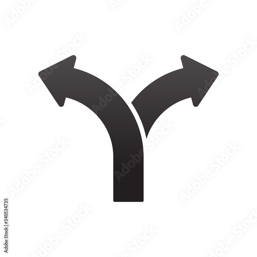 Two way direction arrows vector illustration.