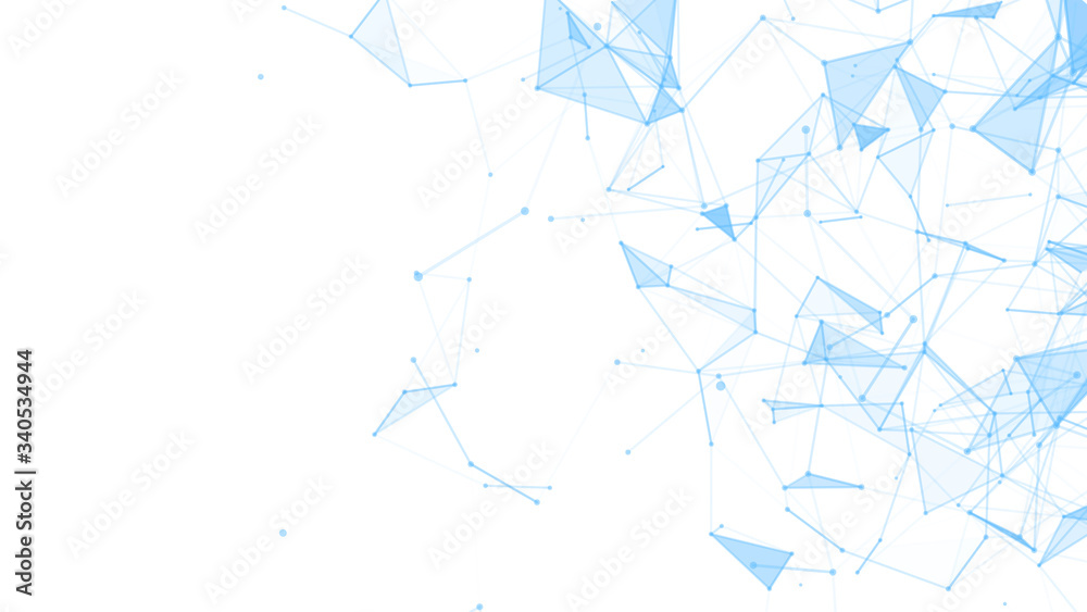 Abstract composition with connecting dots and lines and triangles. Plexus effect. White background. Abstract composition with connecting dots and lines and triangles. Plexus effect. White background.