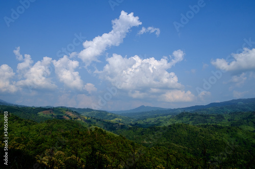 Traveling to see the sea of mist and sunrise in the morning at the view of Phu Lanka, Phayao Province, Thailand