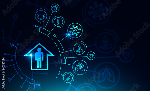 Coronavirus stay home digital interface