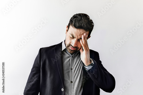 Stressed and frustrated businessman photo