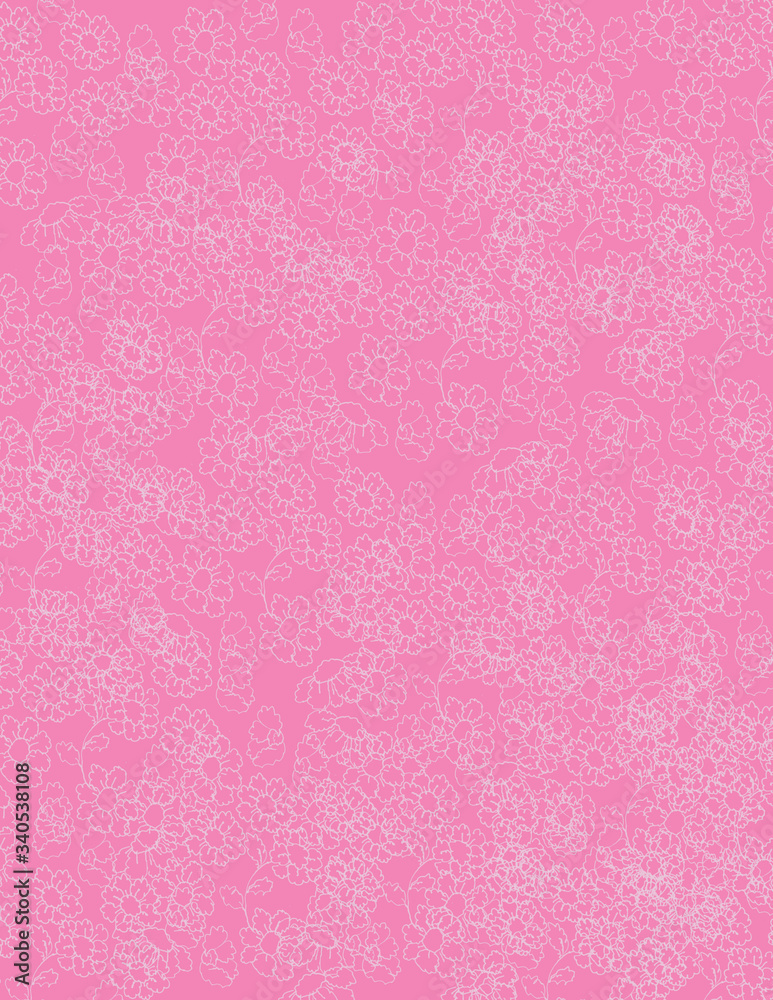 Light pink floral paper on pink background