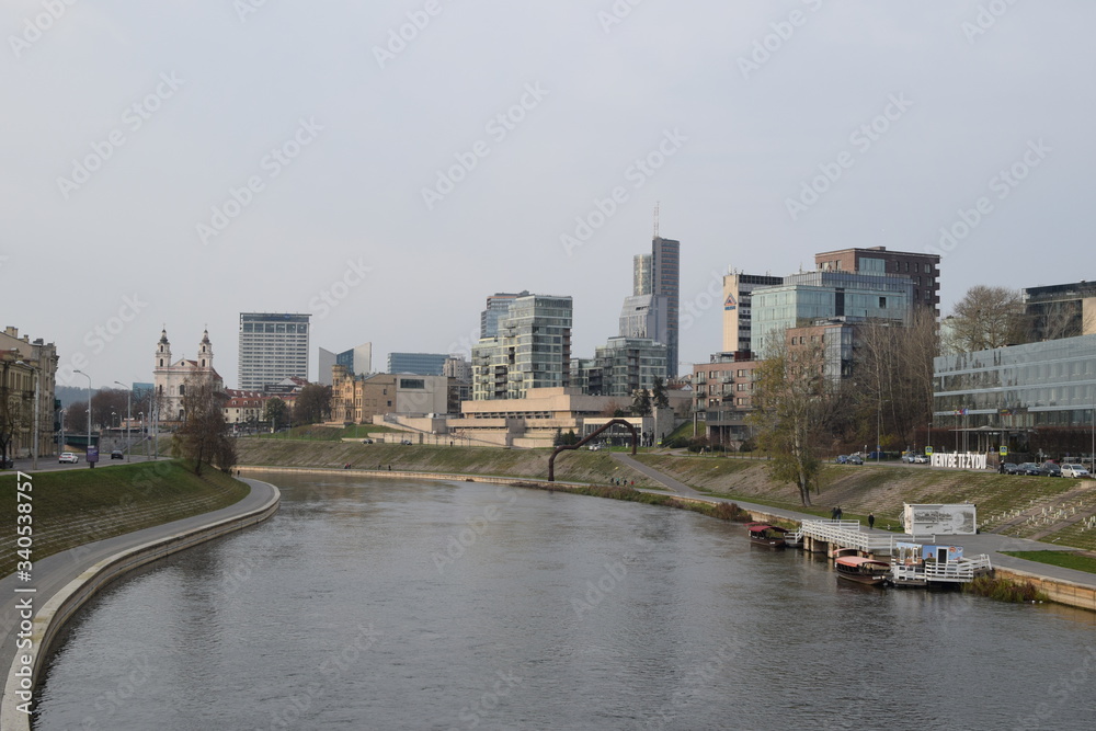 Vilnius River and Skyline