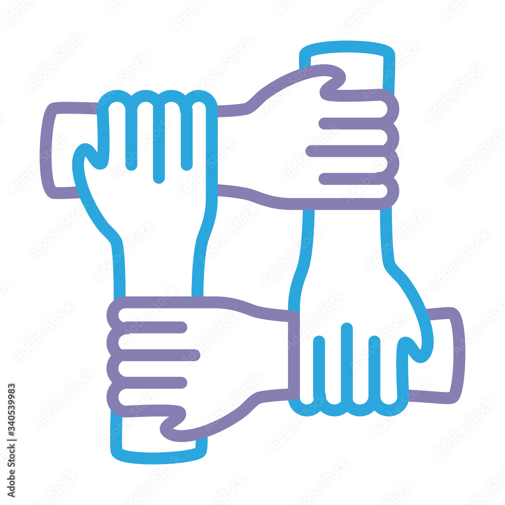 hands human solidarity line style hands human solidarity line style