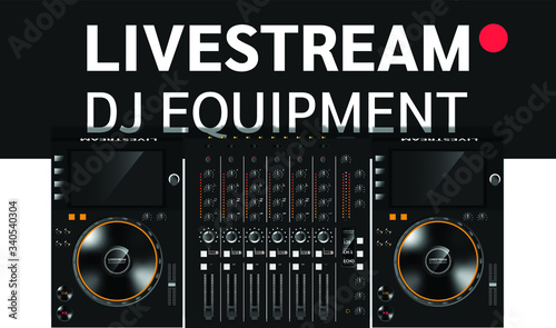 DJ_Setup mixer and player