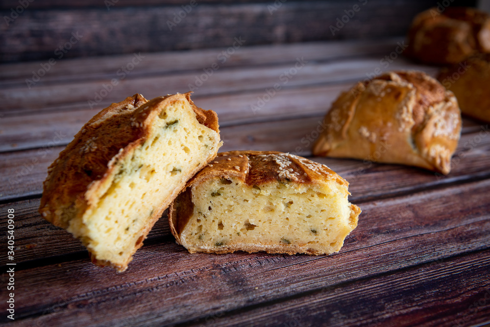 Traditional Cypriot easter cheese pastries, flaounes Traditional Cypriot easter cheese pastries, flaounes