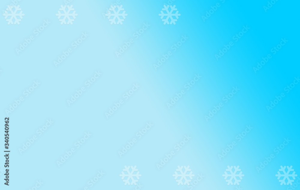 Cute White Snowflakes Border Frame On Blue Background.