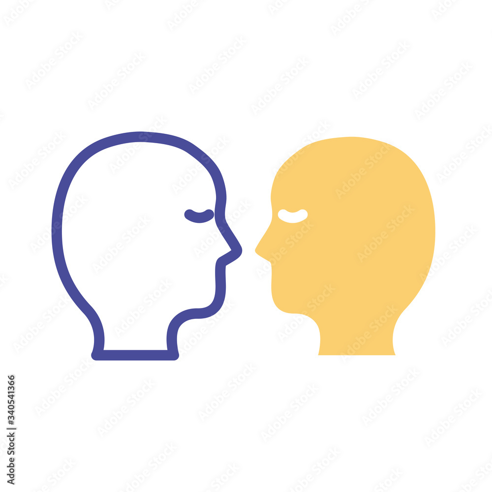 profiles heads mental health line style icon profiles heads mental health line style icon