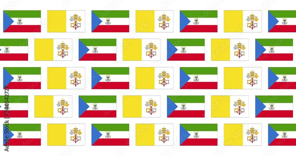 Equatorial Guinea Vatican City Holy See Flags Loop Background Equatorial Guinea Vatican City Holy See Flags Loop Background