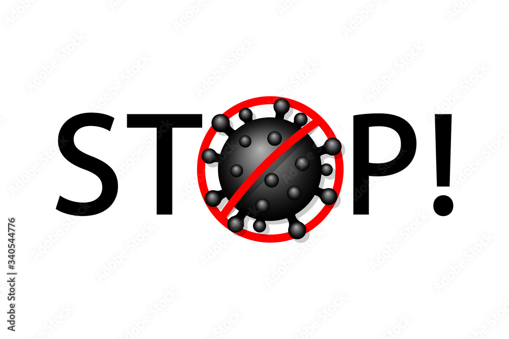 Coronavirus 2019-nCoV. Corona virus 3D icon. Black sign isolated white background. Stop pathogen respiratory infection. Design bacteria. Influenza pandemic Corona-virus prevention Vector illustration Coronavirus 2019-nCoV. Corona virus 3D icon. Black sign isolated white background. Stop pathogen respiratory infection. Design bacteria. Influenza pandemic Corona-virus prevention Vector illustration